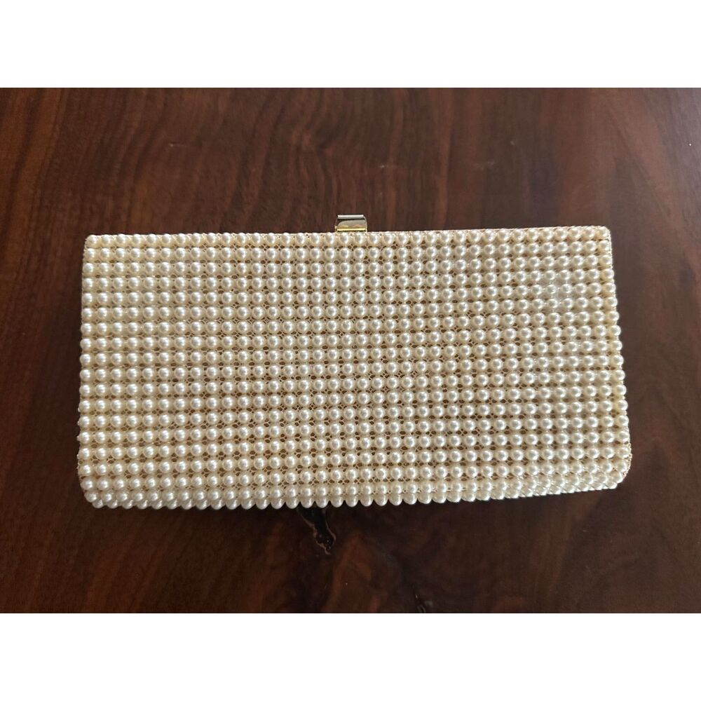 Julius Resnick Mid-Century Prom Wedding Pearl Beaded Clutch